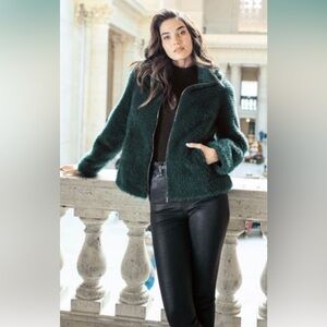 Fabulous Furs by Donna Salyers Evergreen Faux Fur Zip Jacket